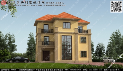 欧式别墅施工图首层120平方米图纸编号a1128
