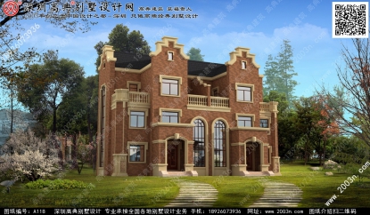 三层别墅效果图大全首层168平方米图纸编号A118