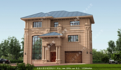 高档大方三层欧式石材别墅房屋设计图