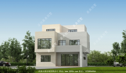 一款经济型的清新简约现代风格别墅外观图欣赏