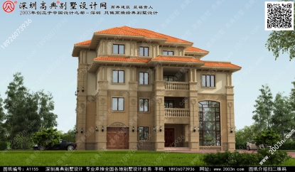 农村楼房设计效果图首层206平方米图纸编号a1155