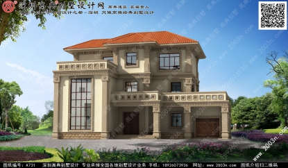 三层别墅设计图首层175平方米图纸编号A731