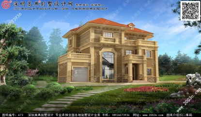 自建别墅外观效果图首层242平方米图纸编号a73