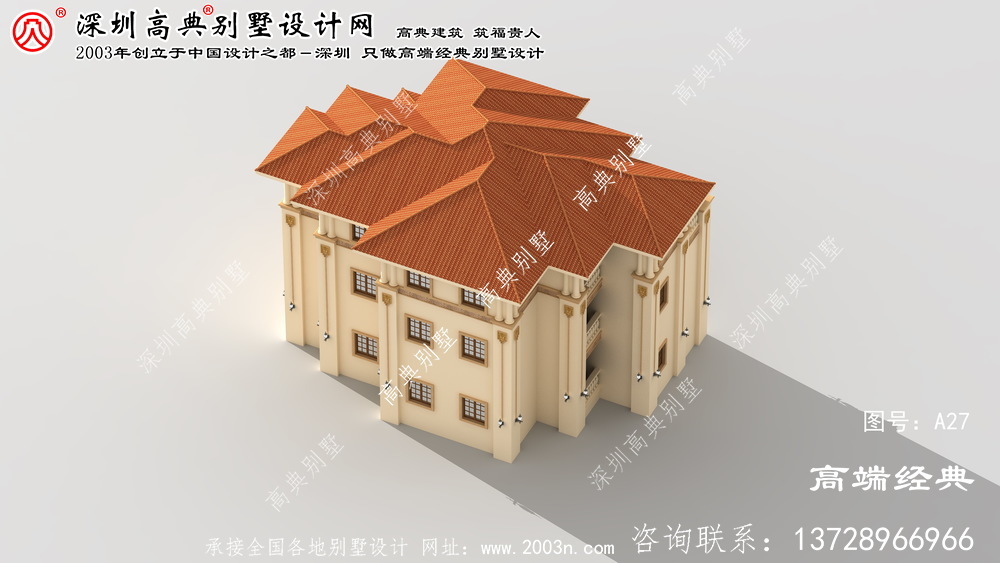 白下区漂亮实用的欧式三层复式别墅效果图