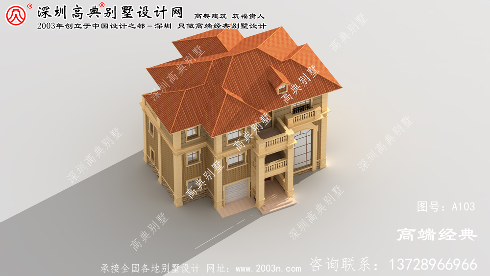 五河县欧式别墅外观效果图