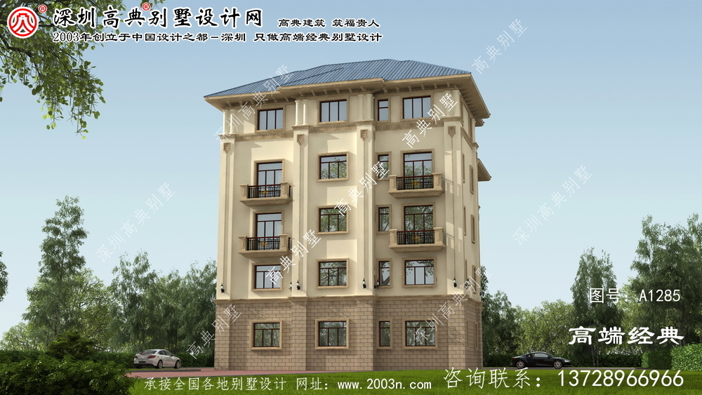 娄底市15x15米大别墅设计图