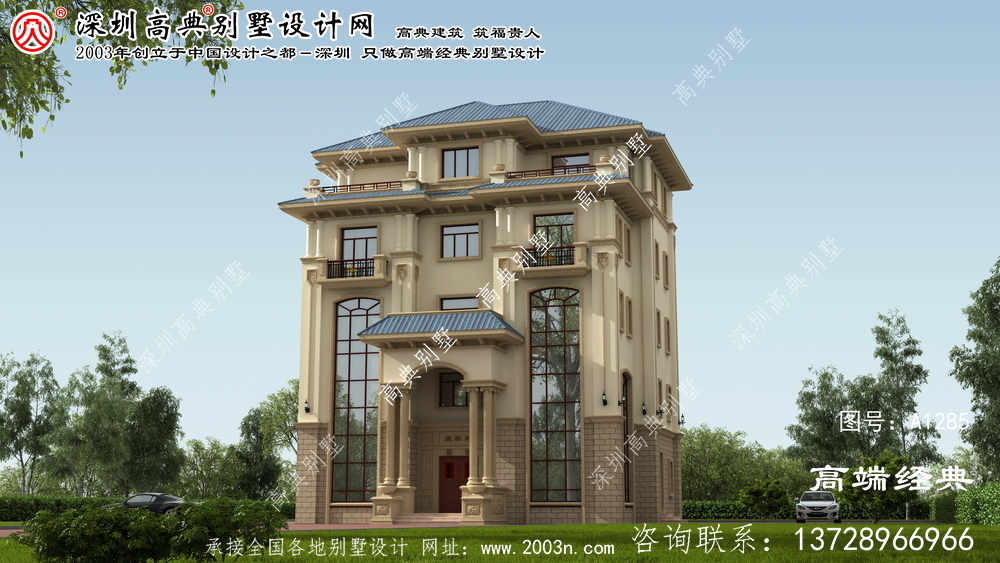 娄底市15x15米大别墅设计图