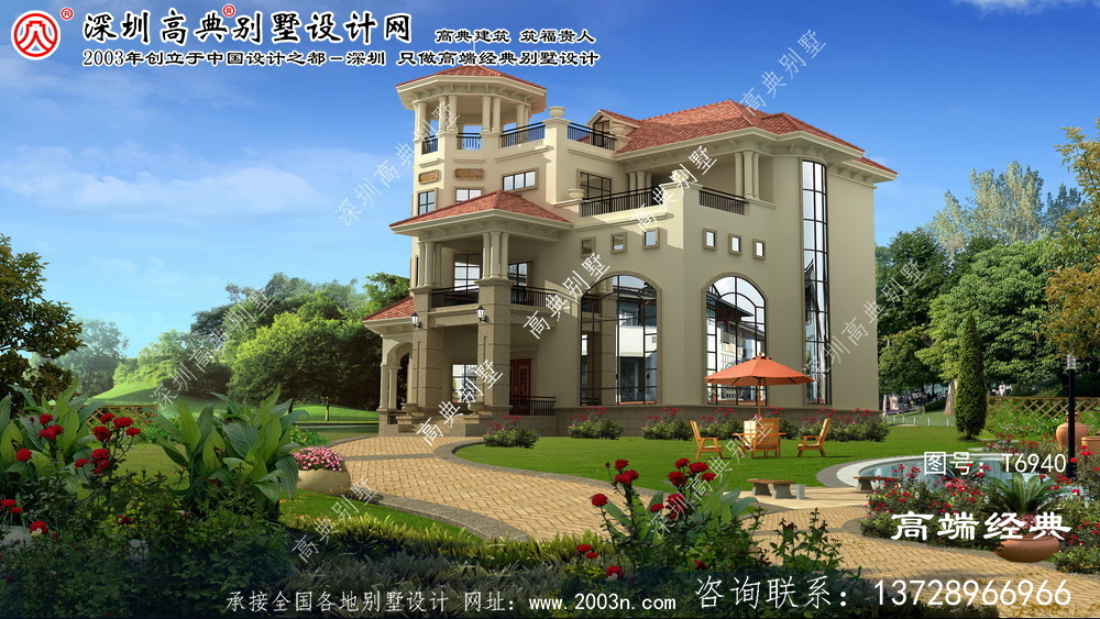 都江堰市新三层别墅外观效果图