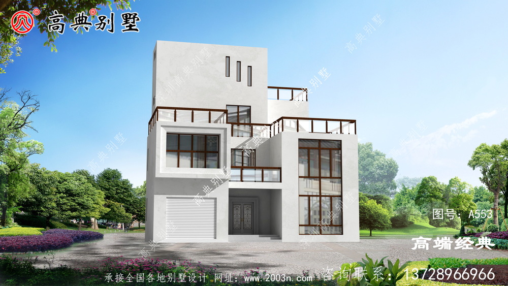 农村现代三层别墅图片