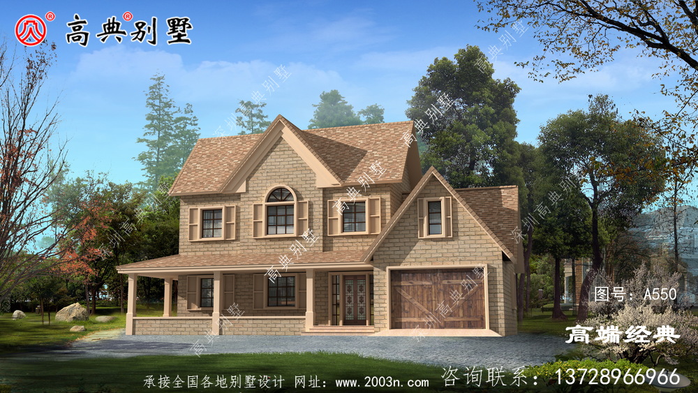 农村新建别墅,美式风格