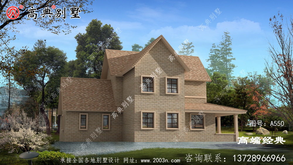 农村新建别墅,美式风格