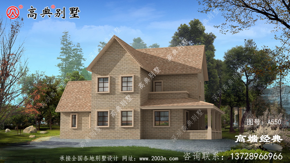 农村新建别墅,美式风格