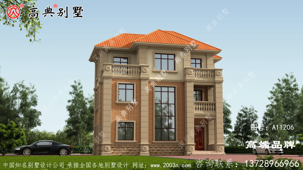 三层别墅设计图外观造型简洁大方