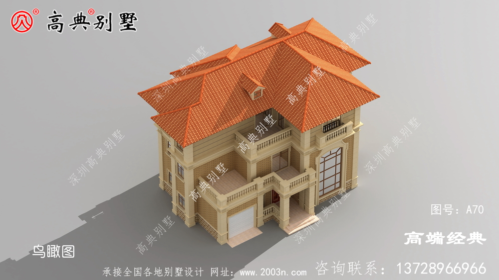 阜阳市欧式农村三层小别墅设计图，占地180平米左右