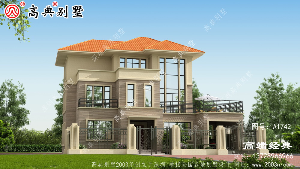 农村3层别墅这套户型还是挺经典的