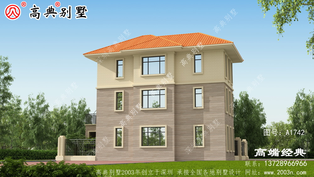 农村3层别墅这套户型还是挺经典的