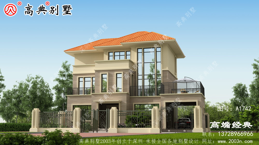 农村3层别墅这套户型还是挺经典的