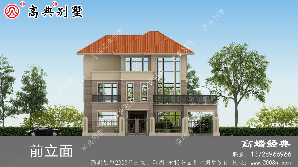 农村3层别墅这套户型还是挺经典的