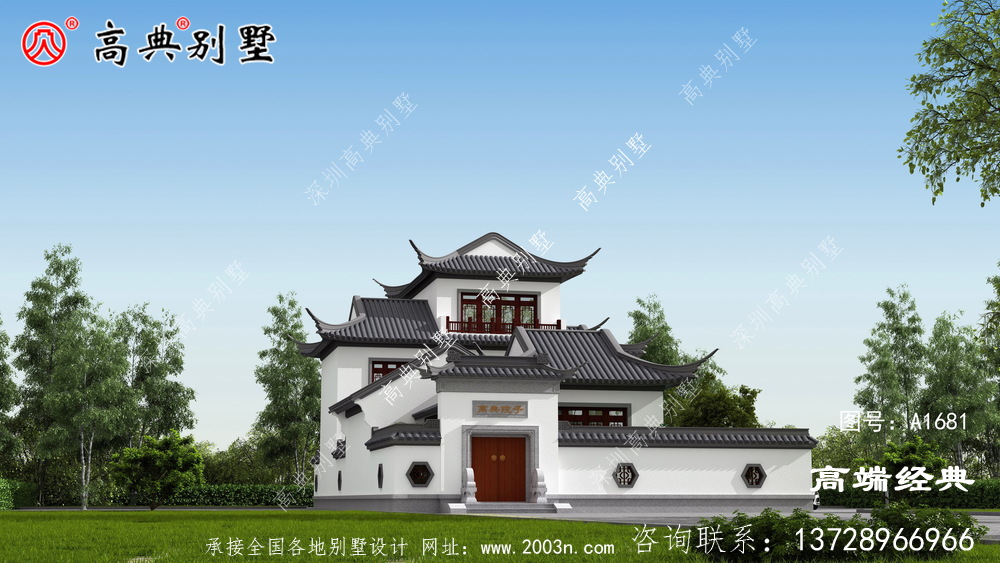 平湖市新中式三层住宅户型设计图,生活 起来 很方便 ，也很大 气。