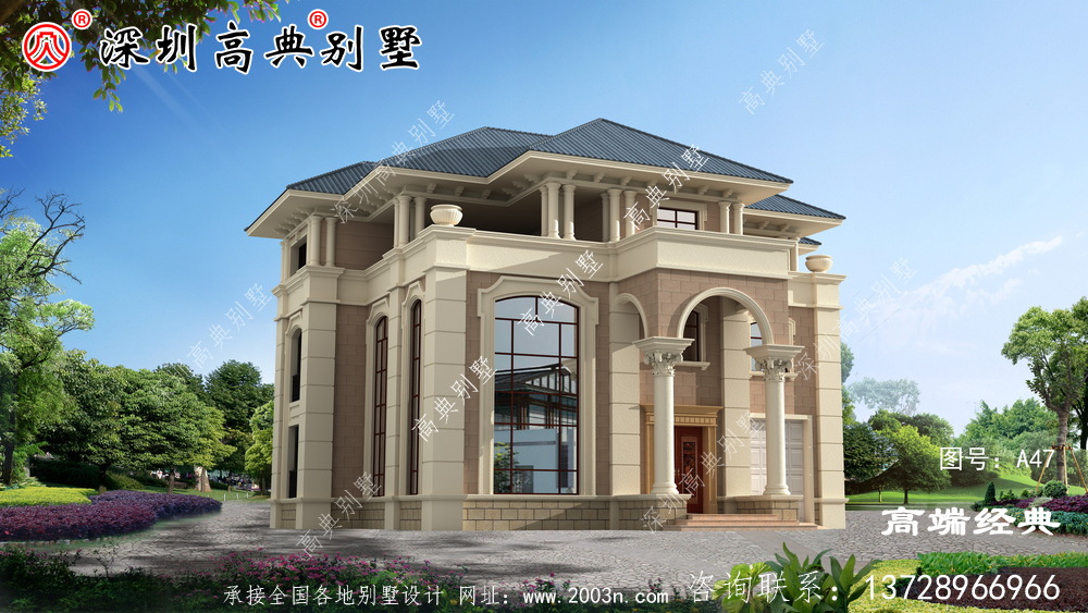 三层自建房外观图,精致细腻,每个人的秘密花园