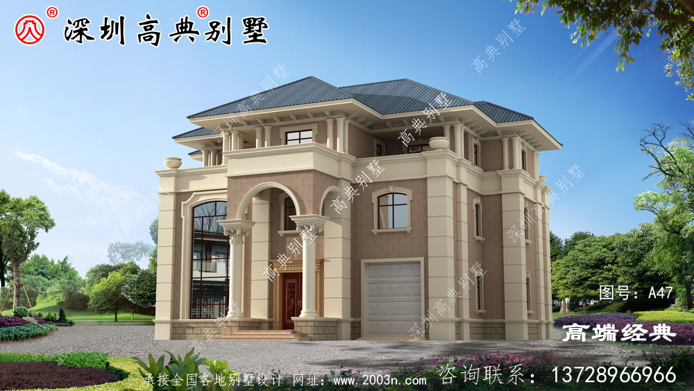 三层自建房外观图,精致细腻,每个人的秘密花园