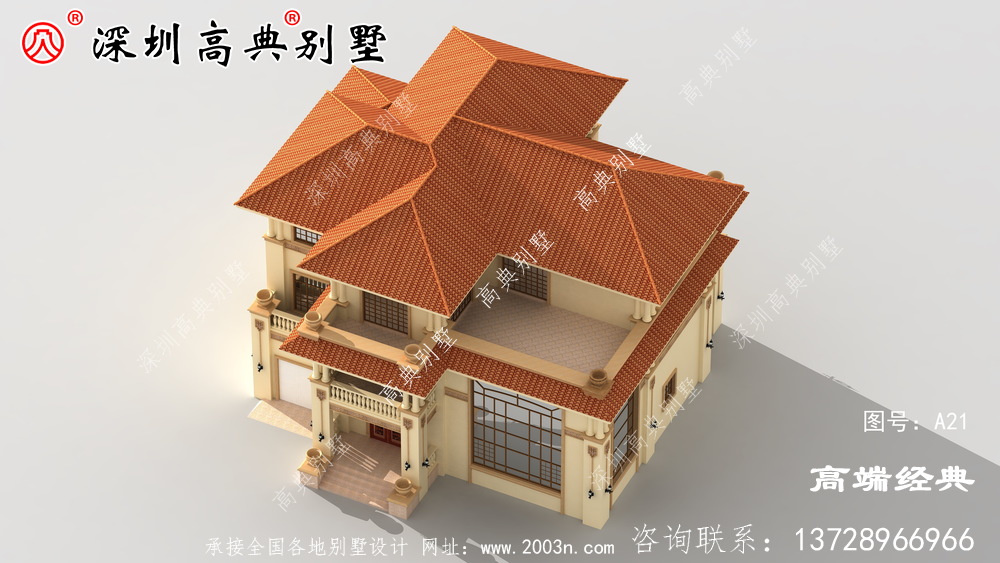20万二楼的乡村自营住宅,在村子里建得很明亮。