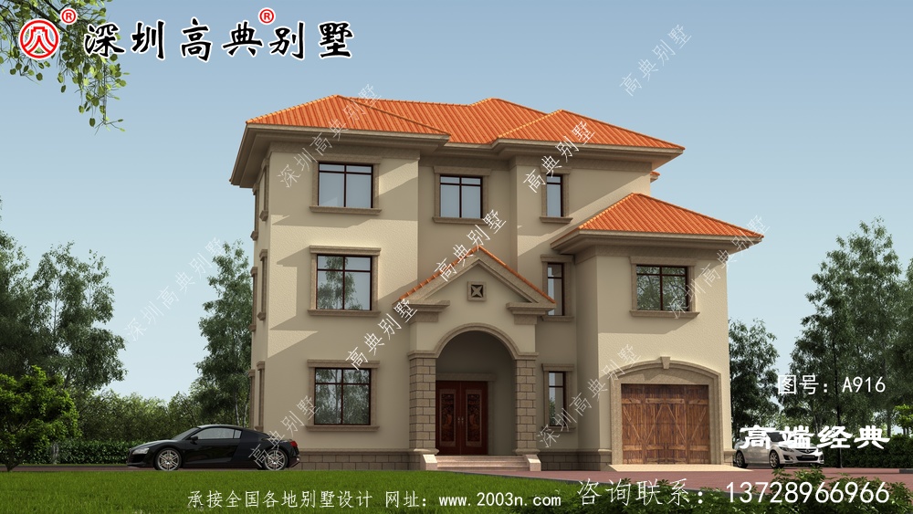 农村三楼别墅的最佳设计图,我也想住在这样的房子里。