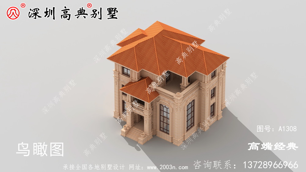 独栋三层别墅设计图,建筑太豪华了,让邻居羡慕不已。