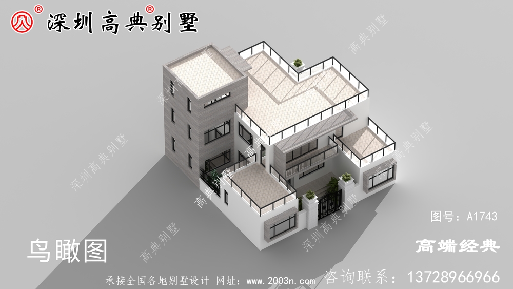 欧式风格三层小洋楼外观图,外观,符合农村住宅设计。