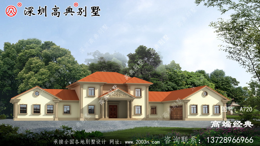 新款二层别墅图,外观简单漂亮,回乡建房就选它