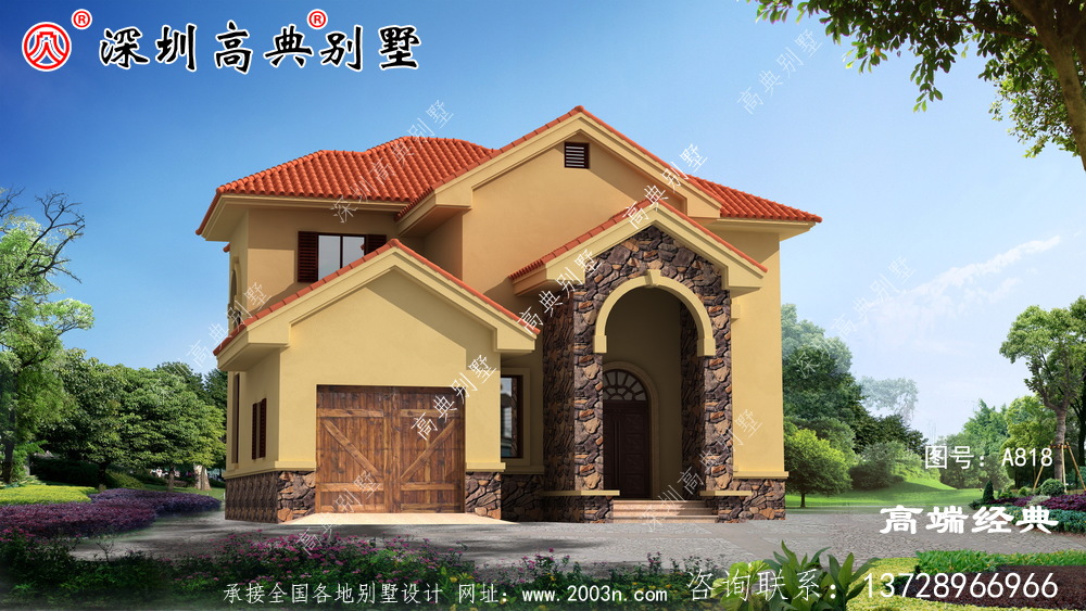 占地面积小,建一栋最漂亮的二层小别墅