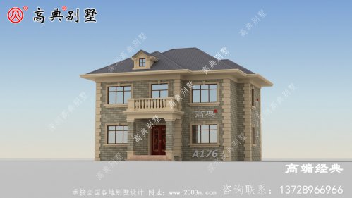 小户型别墅，二层带露台设计增加了休息的舒适度