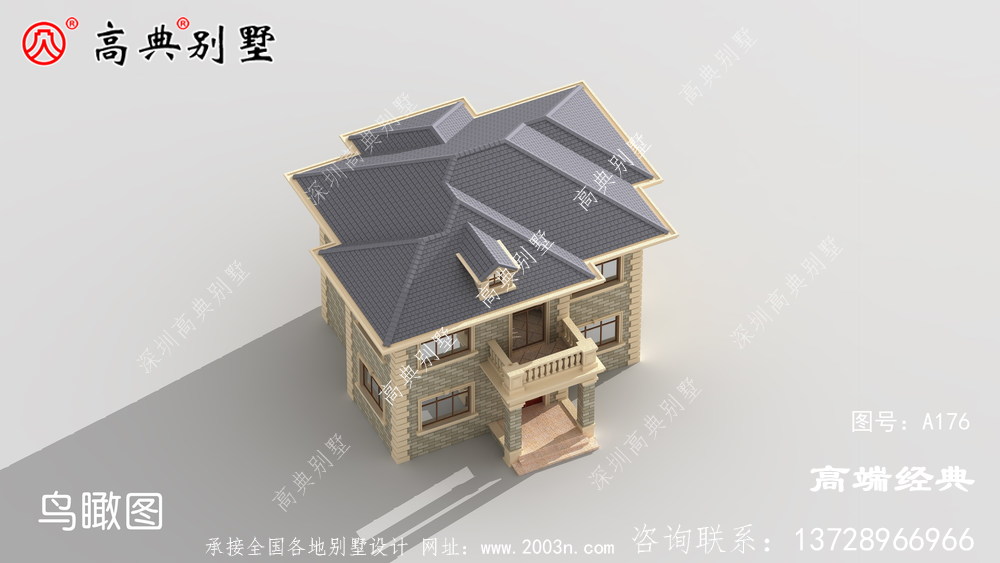 小户型别墅，二层带露台设计增加了休息的舒适度