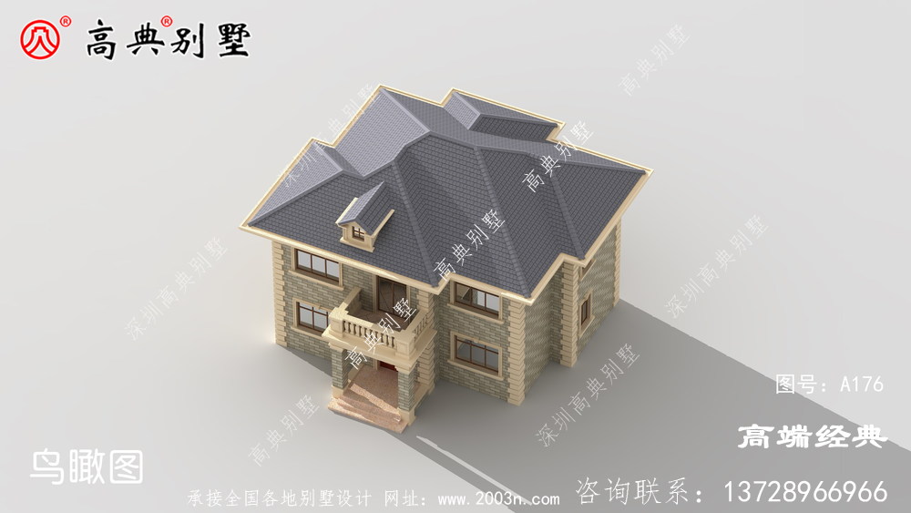 小户型别墅，二层带露台设计增加了休息的舒适度