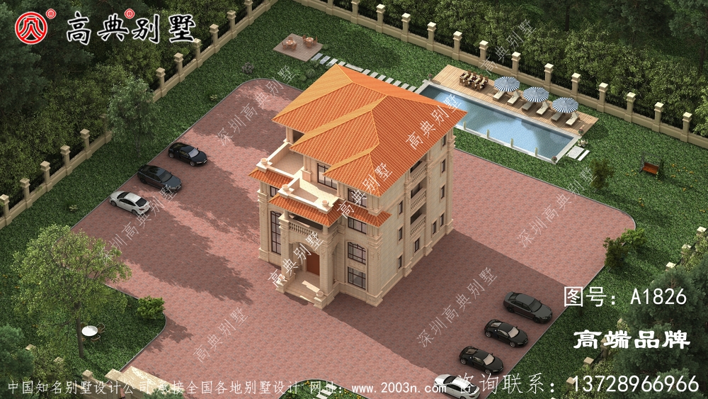 卧室很多的豪华石材欧式四层别墅,过年招待亲友再也不怕没地方了