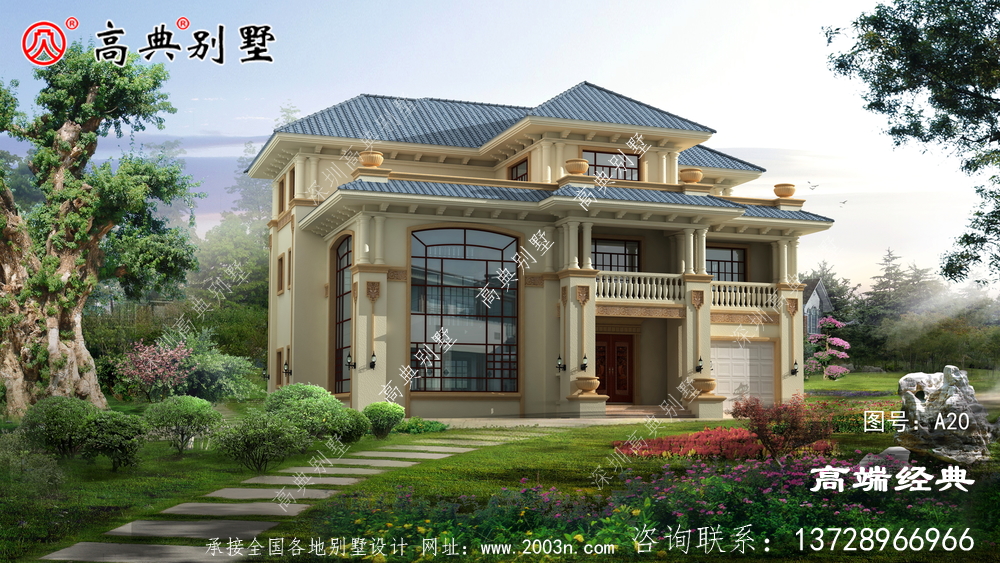 乡村欧式三层斜顶别墅设计图,年轻人的最爱,建完绝对满意 乡村欧式三层斜顶别墅设计图,年轻人的最爱,建完绝对满意