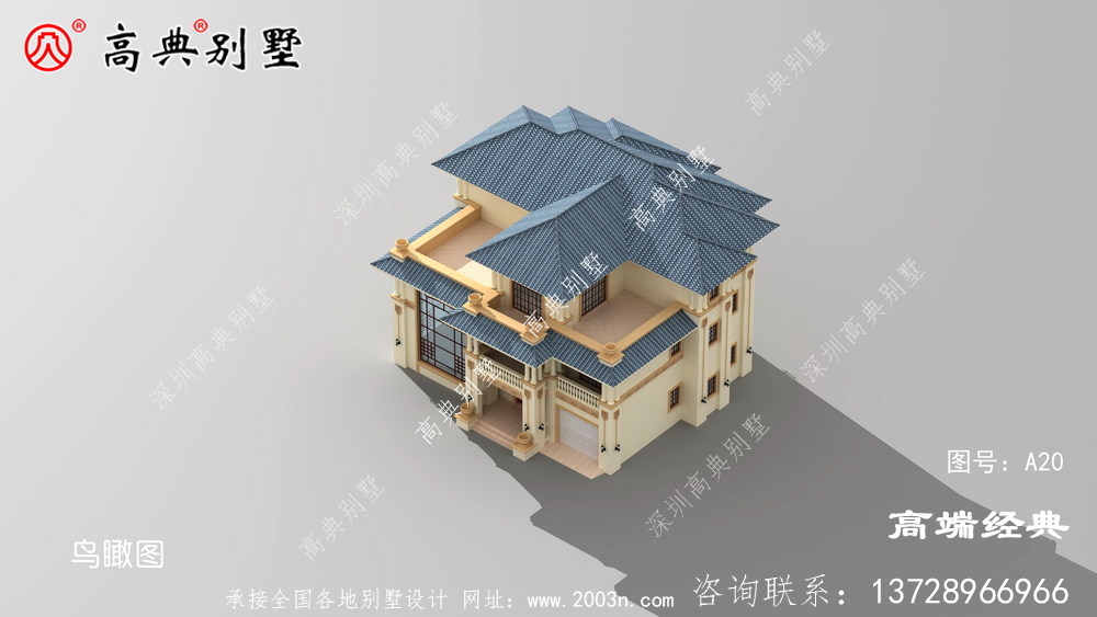 乡村欧式三层斜顶别墅设计图，年轻人的最爱，建完绝对满意