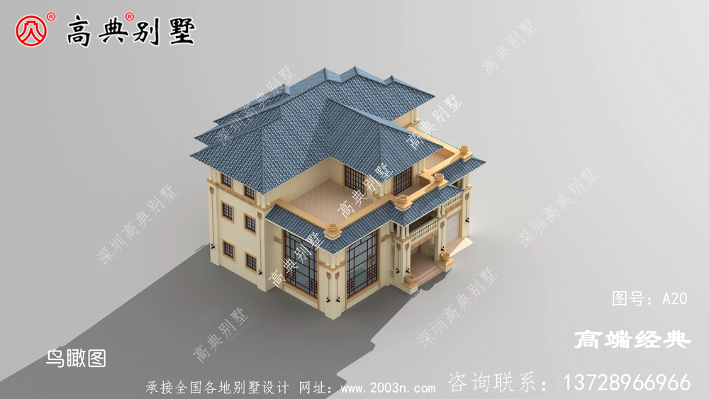 乡村欧式三层斜顶别墅设计图，年轻人的最爱，建完绝对满意